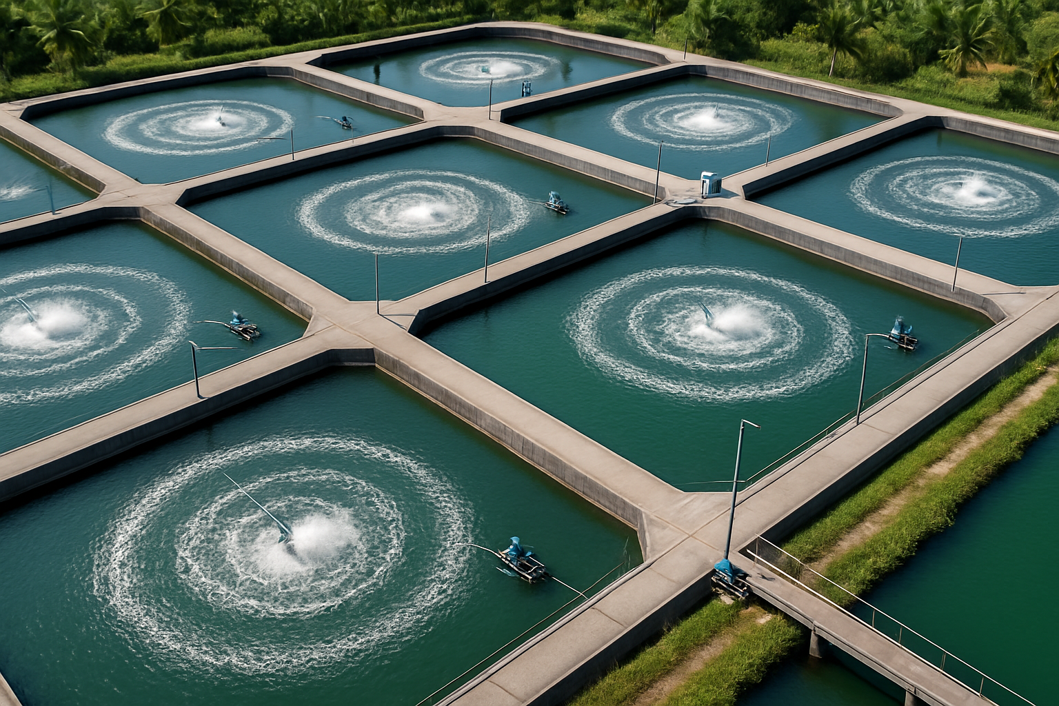 Modern shrimp aquaculture farming facility